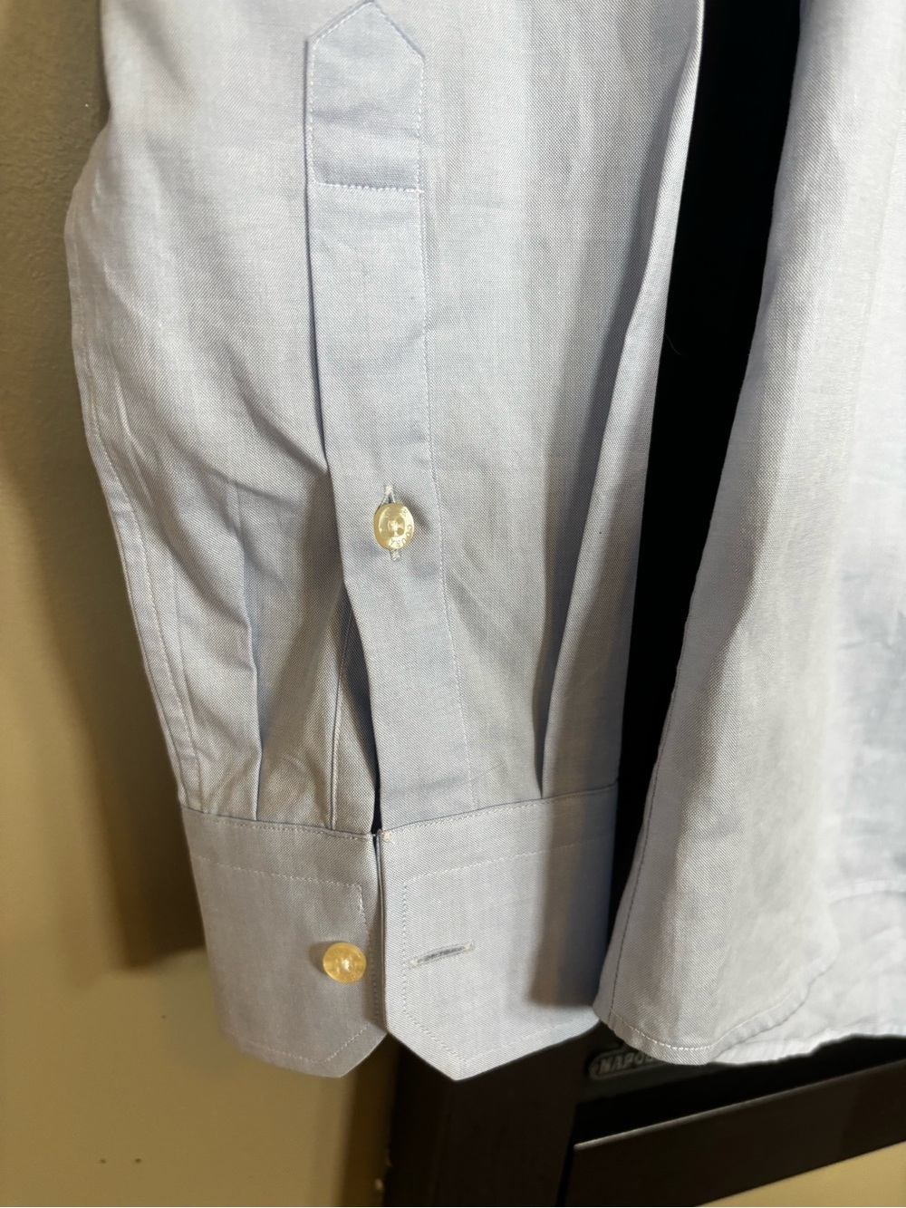 Teddy Stratford NYC Zip Fit Hidden Zipper Dress Shirt Light Blue XS 34/35 Cotton - Picture 3 of 6